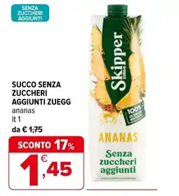 Iperal Succo senza zuccheri aggiunti ZUEGG offerta