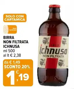 Iperal Birra non filtrata ICHNUSA offerta