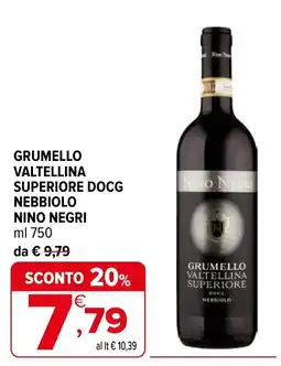 Iperal Grumello valtellina superiore docg nebbiolo NINO NEGRI offerta