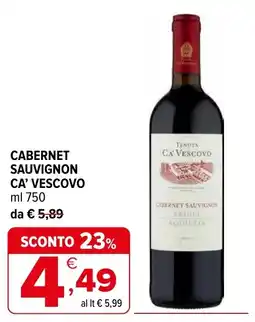Iperal Cabernet sauvignon CA' VESCOVO offerta