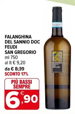 Iperal Falanghina del sannio doc feudi SAN GREGORIO offerta