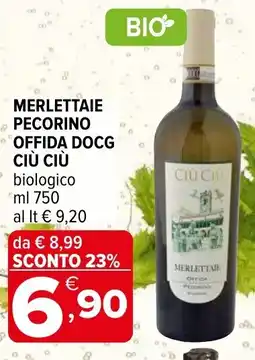 Iperal Merlettaie pecorino offida docg CIÙ CIÙ offerta
