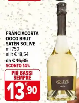 Iperal Franciacorta docg brut satèn SOLIVE offerta