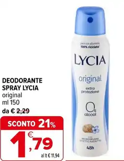 Iperal Deodorante spray LYCIA offerta