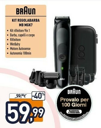 Unieuro All-in-one mgk7, regolabarba 9-in-1, tagliacapelli, design edition, custodia da viaggio, rifinitore corpo, naso e orecchie, r offerta