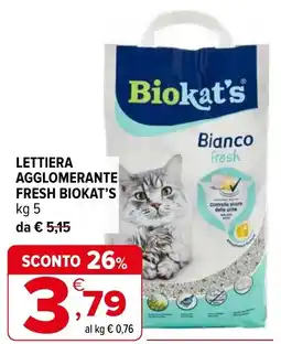 Iperal Lettiera agglomerante fresh BIOKAT'S offerta