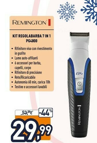 Unieuro Pg4000 rasoio da uomo nero, blu, bianco offerta