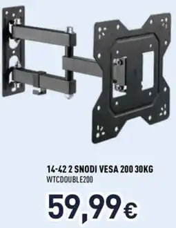 Unieuro SUPPORTI TV 14-42 2 SNODI VESA 200 30KG WTCDOUBLE200 offerta