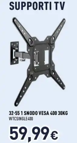 Unieuro SUPPORTI TV 32-55 1 SNODO VESA 400 30KG WTCSINGLE400 offerta