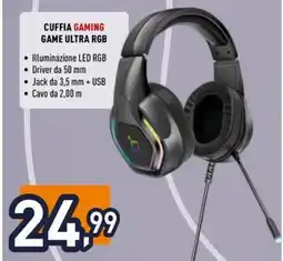 Unieuro Ioplee cuffia gaming game ultra RGB offerta