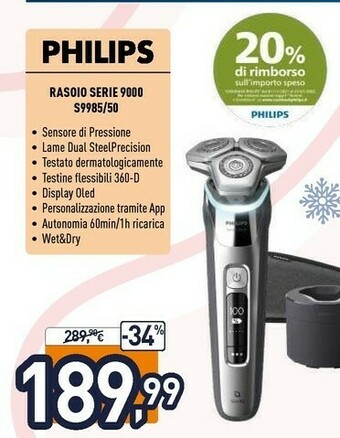 Unieuro Rasoio serie 9000 s9985/50 offerta