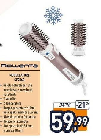Unieuro Brush activ premium care cf9540 spazzola rotante e asciugante per volume, doppio generatore di ioni, con setole naturali, 100 offerta