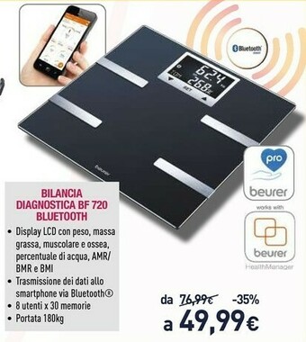 Unieuro Bilancia diagnostica bf 720 bluetooth offerta