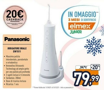 Unieuro Ew1511, idropulsore portatile, 5 getti, tecnologia a ultrasuoni, 2 ugelli offerta