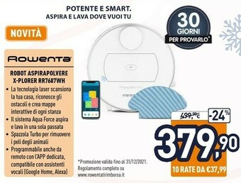 Unieuro Robot aspirapolvere x-plorer rr7687wh offerta