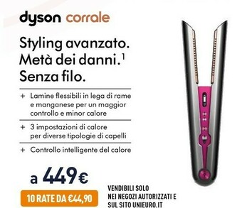 Unieuro Corrale with styling set piastra per capelli caldo antracite, fucsia 200 w 4,34 m offerta