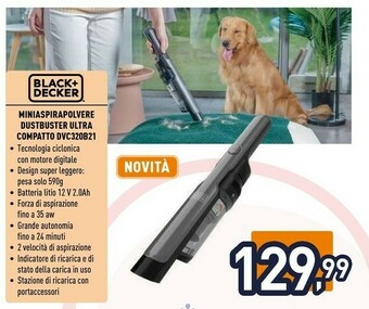 Miniaspirapolvere dustbuster ultra compatto dvc320b21