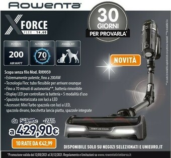 Unieuro X-force flex 14.60 rh9959 nero, grigio senza sacchetto offerta