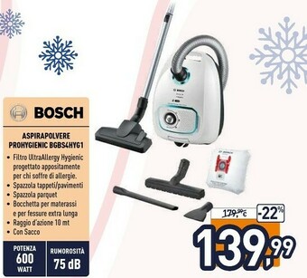 Unieuro Serie 4 bgbs4hyg1 aspirapolvere 600 w a cilindro secco sacchetto per la polvere offerta
