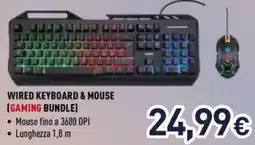 Unieuro Ioplee wired keyboard & mouse (gaming bundle) offerta