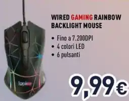 Unieuro Ioplee wired gaming rainbow backlight mouse offerta