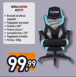 Unieuro Ioplee SEDIA GAMING HC2717 offerta