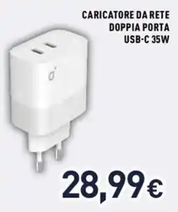 Unieuro Ioplee caricatore da rete doppia porta USB-C 35W offerta