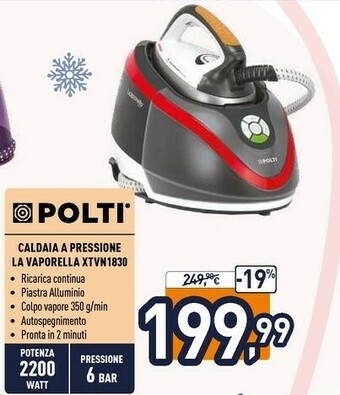 Unieuro Caldaia a pressione la vaporella xtvn1830 offerta