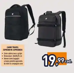 Unieuro Joiahome zaino travel 23PRSB01K-23PRSB02G offerta