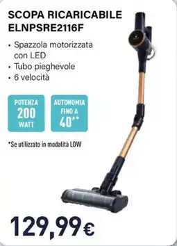 Unieuro Electroline scopa ricaricabile ELNPSRE2116F offerta