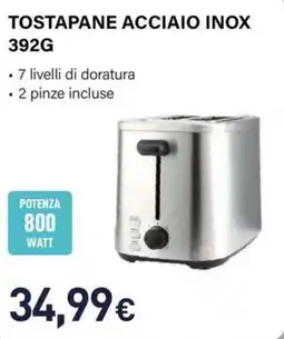 Unieuro Electroline tostapane acciaio inox 392G offerta