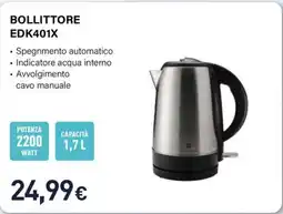 Unieuro Electroline bollittore EDK401X offerta