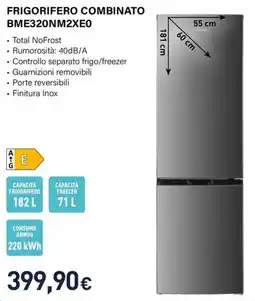 Unieuro Electroline frigorifero combinato BME320NM2XE0 offerta