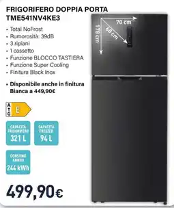 Unieuro Electroline Frigorifero doppia porta TME541NV4KE3 offerta