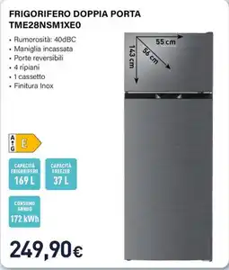 Unieuro Electroline frigorifero doppia porta TME28NSM1XEO offerta
