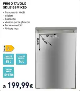Unieuro Electroline frigo tavolo SDLE16SM1XEO offerta