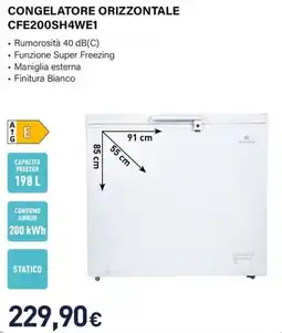 Unieuro Electroline congelatore orizzontale CFE200SH4WE1 offerta