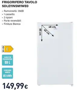 Unieuro Electroline frigorifero tavolo SDLE11NSM1WE0 offerta