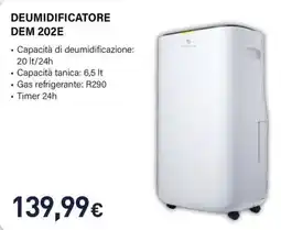 Unieuro Electroline deumidificatore DEM 202E offerta