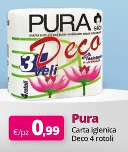Acqua & Sapone Pura Carta igienica Deco 4 rotoli offerta