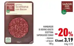 Conad Hamburger di bovino adulto scottona SAPORI&IDEE CONAD offerta