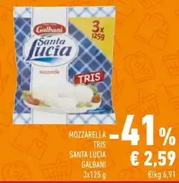 Conad Mozzarella tris santa lucia GALBANI offerta
