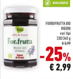 Conad Fiordifrutta bio RIGONI vari tipi offerta