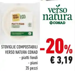 Conad Stoviglie compostabili VERSO NATURA CONAD offerta