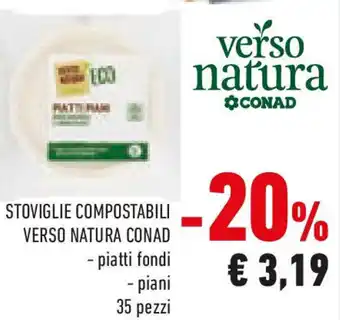 Conad Stoviglie compostabili VERSO NATURA CONAD offerta