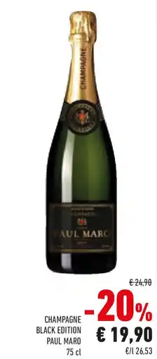 Conad Champagne black edition PAUL MARO offerta