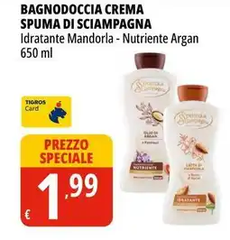 Tigros Bagnodoccia crema SPUMA DI SCIAMPAGNA offerta