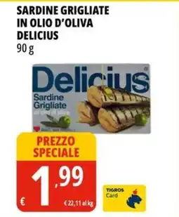 Tigros Sardine grigliate in olio d'oliva DELICIUS offerta