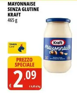 Tigros Mayonnaise senza glutine KRAFT offerta