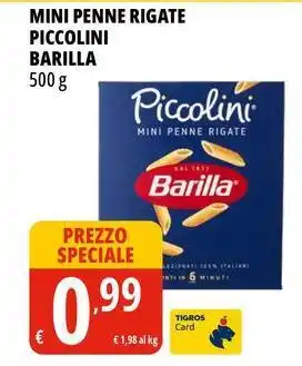 Tigros Mini penne rigate piccolini BARILLA offerta